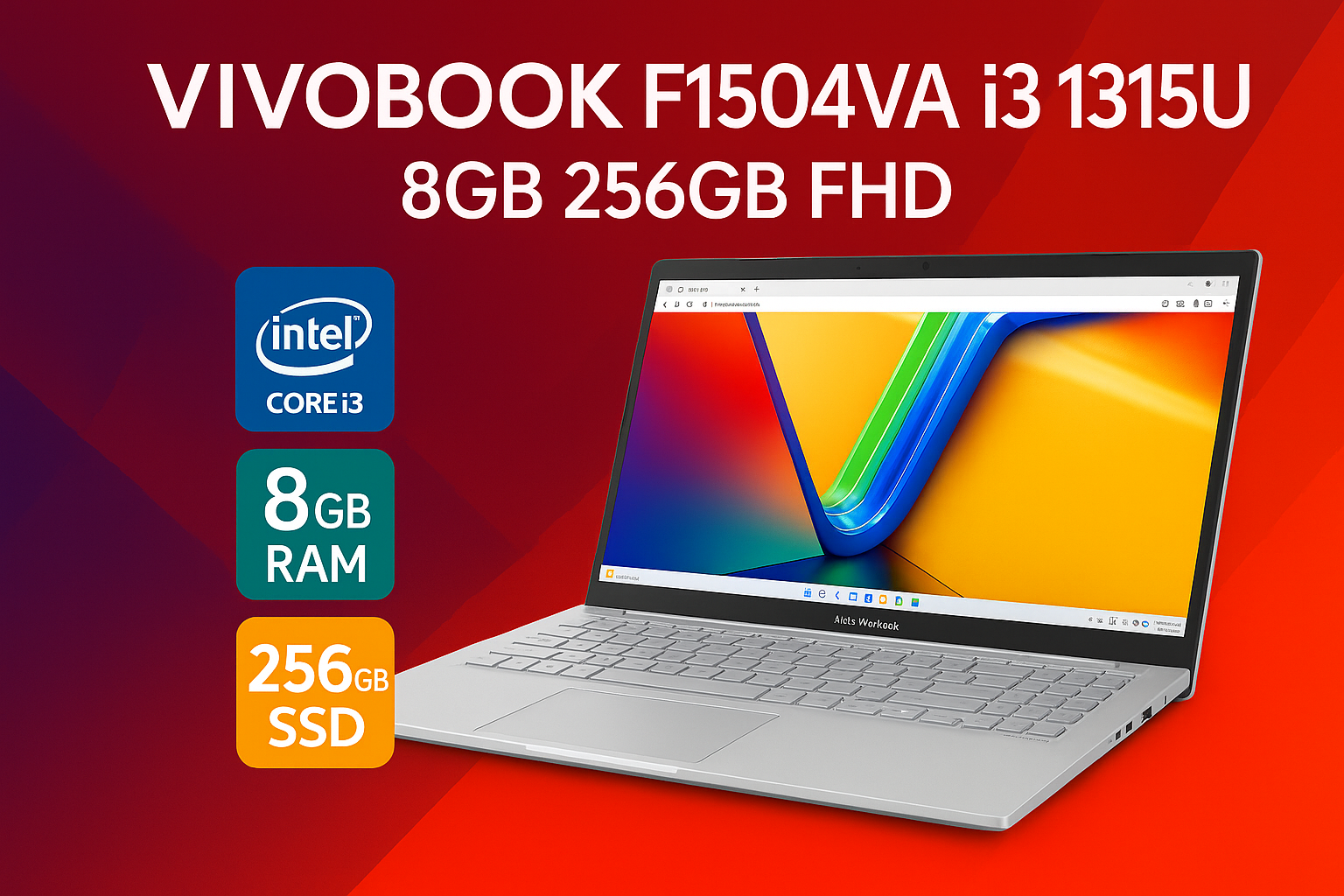 لپ تاپ ایسوس مدل ASUS Vivobook F1504VA i3 1315U 8GB 256GB FHD